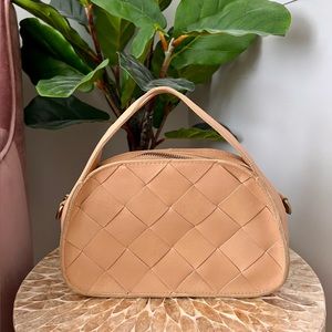 The Sydney Zip-Top Crossbody Bag in Woven Leather NWOT
